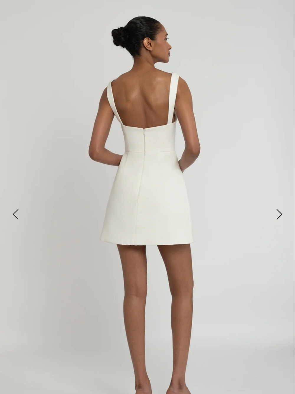 Jenny Yoo White Mini Dress with Square Neck - Picture 3 of 7